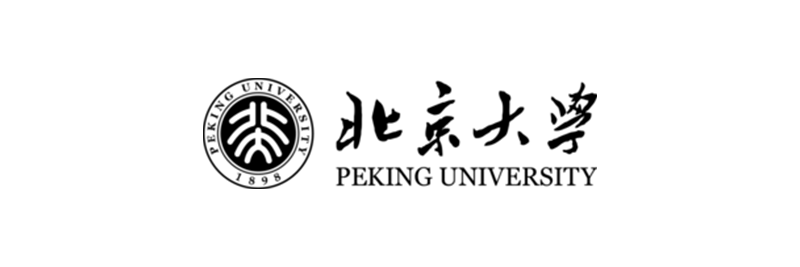 logo of Peking University in black